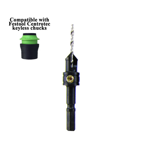 Snappy Tools 3/32 Inch x 3/8 Inch Countersink, Compatible with Festool Centrotec Chucks #93006