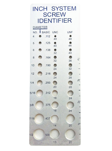 SAE/Inch Screw Checker (#4 to 1/2") - Made in USA