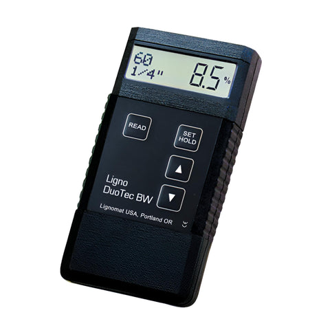 Lignomat BW Dual Depth - Pinless Moisture Meter - Moisture Detector for Floor Inspection, Flooring, Woodworking & Water Damage - Humidity Detection & Moist Meter for Wood, Floors, Furniture