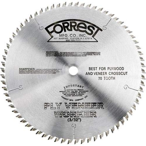 Forrest Ply Veneer Worker Saw Blade for Cutting Plywood and Plywood Veneers