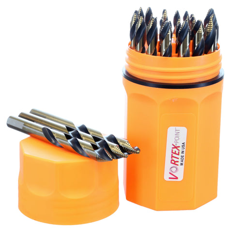 Norseman Vortex-Point 29 pc Drill Set - Mechanics Length - 135 Degree Split Point