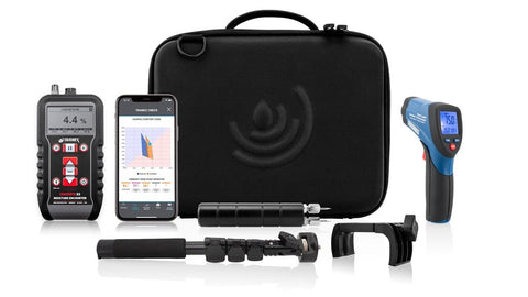 Tramex Flooring Installer Kit FINSK | CMEX5 Digital Meter, Infrared Surface Thermometer & Heavy-Duty Pin Probe | Check Concrete & Wood Moisture, Humidity, Temperature & Dew Point Pre Floor Install