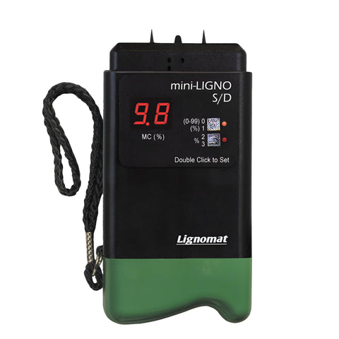 Lignomat Mini-Ligno S/D Black - Pin Moisture Meter - Moist Detector for Construction, Maintenance, Flooring, Inspection, Water Damage - Humidity Detection & Moist Meter for Wood, Wall, Drywall, Gypsum