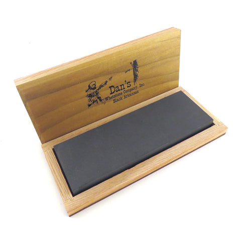Genuine Arkansas Black Surgical (Ultra Fine) Knife Sharpening Bench Stone Whetstone 6" x 2" x 1/2" in Wood Box BAB-62-C