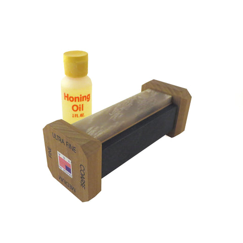 Genuine 4 Stone Arkansas Full Size Ez Hone Whetstone Knife Sharpening System with Silicon Carbide (Coarse), Soft (Medium), Hard (Fine) and True Hard (Extra Fine) Stones 4" X 1" X 1/4" EZH-44-O