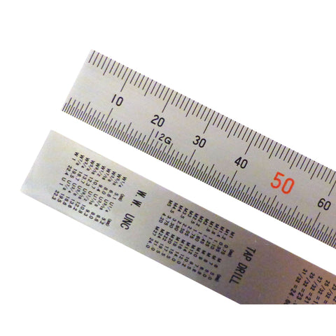 Shinwa 150 mm Rigid (15 mm x 0.5 mm) Zero Glare Satin Chrome Stainless Steel Machinist Engineer Ruler / Rule with Graduations in mm and .5mm Model 13005