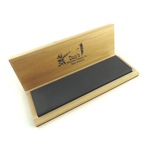 Genuine Arkansas Black Surgical (Ultra Fine) Knife Sharpening Bench Stone Whetstone 8" x 2" x 1/2" in Wood Box BAB-82-C