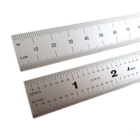 Made in USA PEC 6 Rigid Stainless Steel 4R Machinist Engineer Ruler / Rule  1/64, 1/32, 1/8, 1/16