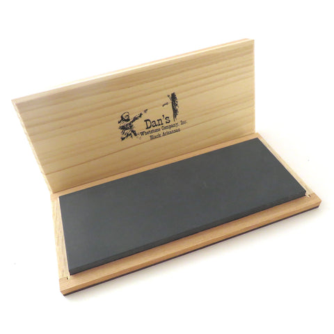 Genuine Arkansas Black Surgical (Ultra Fine) Knife Sharpening Bench Stone Whetstone 8" x 3" x 1/2" in Wood Box BAB-832-C
