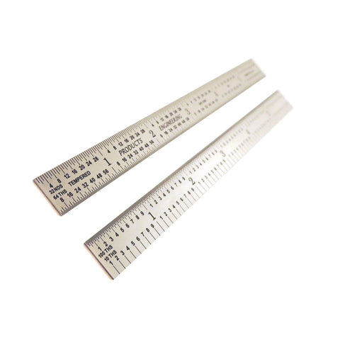 PEC Tools USA 6" Flexible Stainless 5R Machinist Engineer ruler / rule 1/64, 1/32, 1/10, 1/100