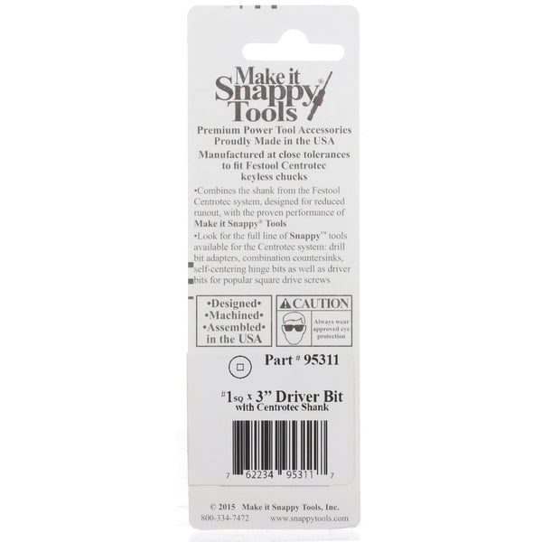 Buy Snappy Tools 1 x 3 Inch Square Driver Bit with Hardened Tip, Fits