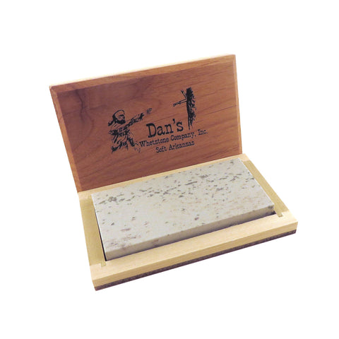 Genuine Arkansas Soft (Medium) Knife Sharpening Bench Stone Whetstone 4" x 2" x 1/2" in Wood Box MAB-42-C