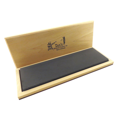 Huge Genuine Arkansas Black Surgical (Ultra Fine) Knife Sharpening Bench Stone Whetstone 10" x 3" x 1/2" in Wood Box BAB-1032-C