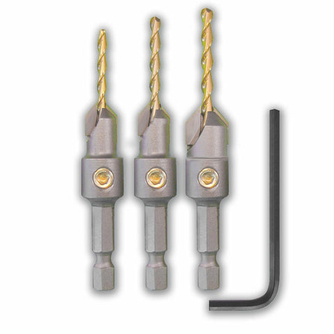 Snappy Tools 3 Piece Tungsten Carbide Tipped Countersink Set