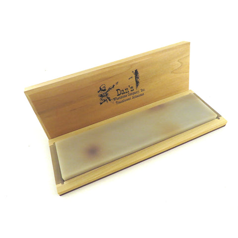 Genuine Arkansas Translucent (Extra Fine) Knife Sharpening Bench Stone Whetstone 8" x 2" x 1/2" in Wood Box TAB-82-C