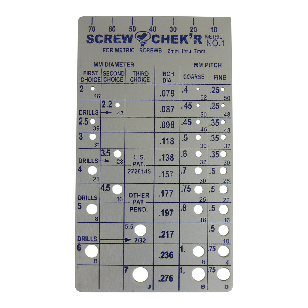 Buy Metric Screw Checker (2mm to 7mm) - Made in USA at Prime Tools