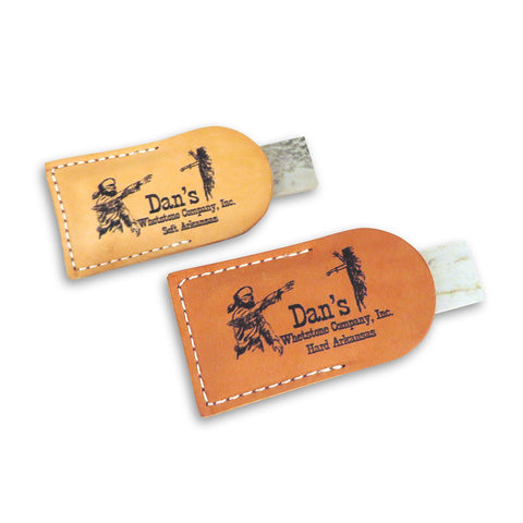Bundle- 2 Piece Set of Genuine Arkansas Pocket Knife Sharpening Stones Whetstones 3" x 1" x 1/4" in Leather Pouches- Soft (Medium) and Hard (Fine) MAP-13A-L/FAP-13A-L