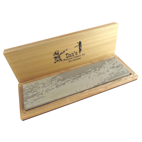 Genuine Arkansas Soft (Medium) Knife Sharpening Bench Stone Whetstone 8" x 2" x 1/2" in Wood Box MAB-82-C