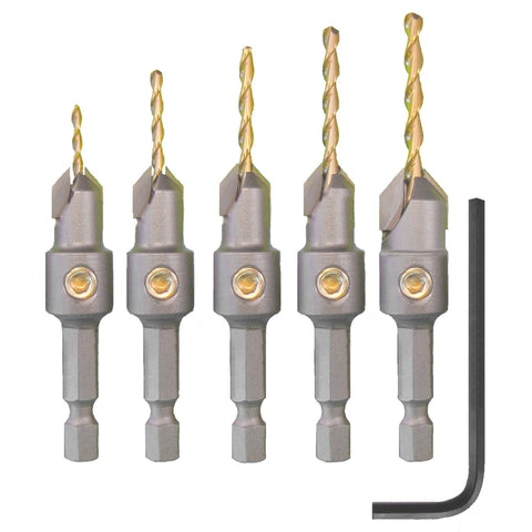Snappy Tools 5 Piece Tungsten Carbide Tipped Countersink Set #46030