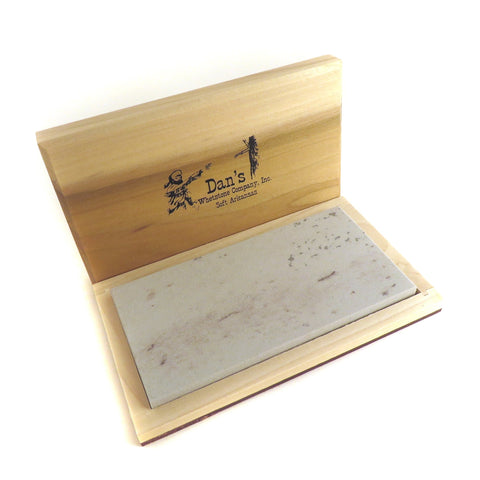 Genuine Arkansas Soft (Medium) Wide Knife Sharpening Bench Stone Whetstone 6" x 3" x 1/2" in Wood Box MAB-632-C