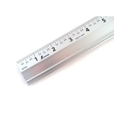 Shinwa 24" Extruded Aluminum Cutting Rule Ruler Gauge with Non slip rubber Backing 33295