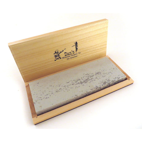 Genuine Arkansas Soft (Medium) Wide Knife Sharpening Bench Stone Whetstone 8" x 3" x 1/2" in Wood Box MAB-832-C