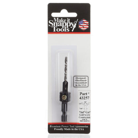Snappy Tools 7/64 Inch x 1/4 Inch Trim-Screw Countersink #43257