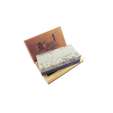 Genuine Arkansas Combination Soft (Medium) and Black Surgical (Ultra Fine) Knife Sharpening Bench Stone Whetstone 4" x 2" x 1" in Wood Box MBC-4-C