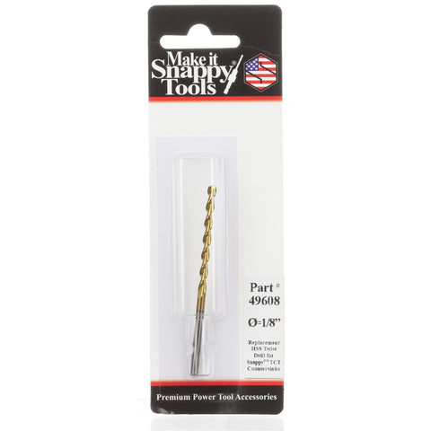 Snappy Tools Replacement Tin Coated HSS Parabolic Flute Twist Drill for 1/8 Inch TCT Countersink #49608