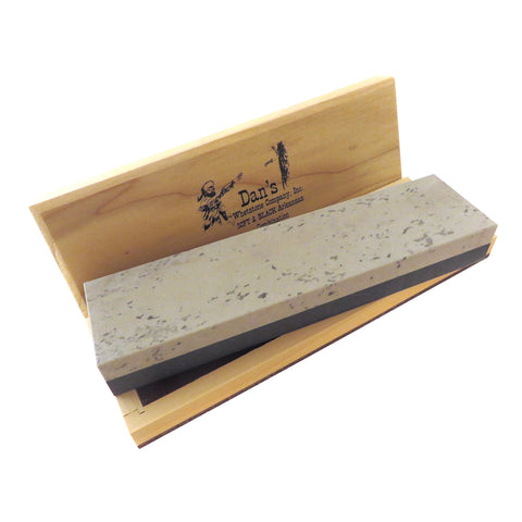 Genuine Arkansas Combination Soft (Medium) and Black Surgical (Ultra Fine) Knife Sharpening Bench Stone Whetstone 8" x 2" x 1" in Wood Box MBC-8-C