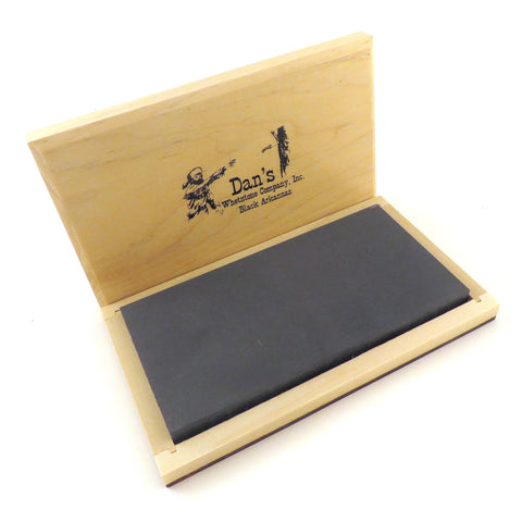 Genuine Arkansas Black Surgical (Ultra Fine) Knife Sharpening Bench Stone Whetstone 6" x 3" x 1/2" in Wood Box BAB-632-C